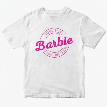 T-shirt en coton personnalisé avec un texte - Barbie
