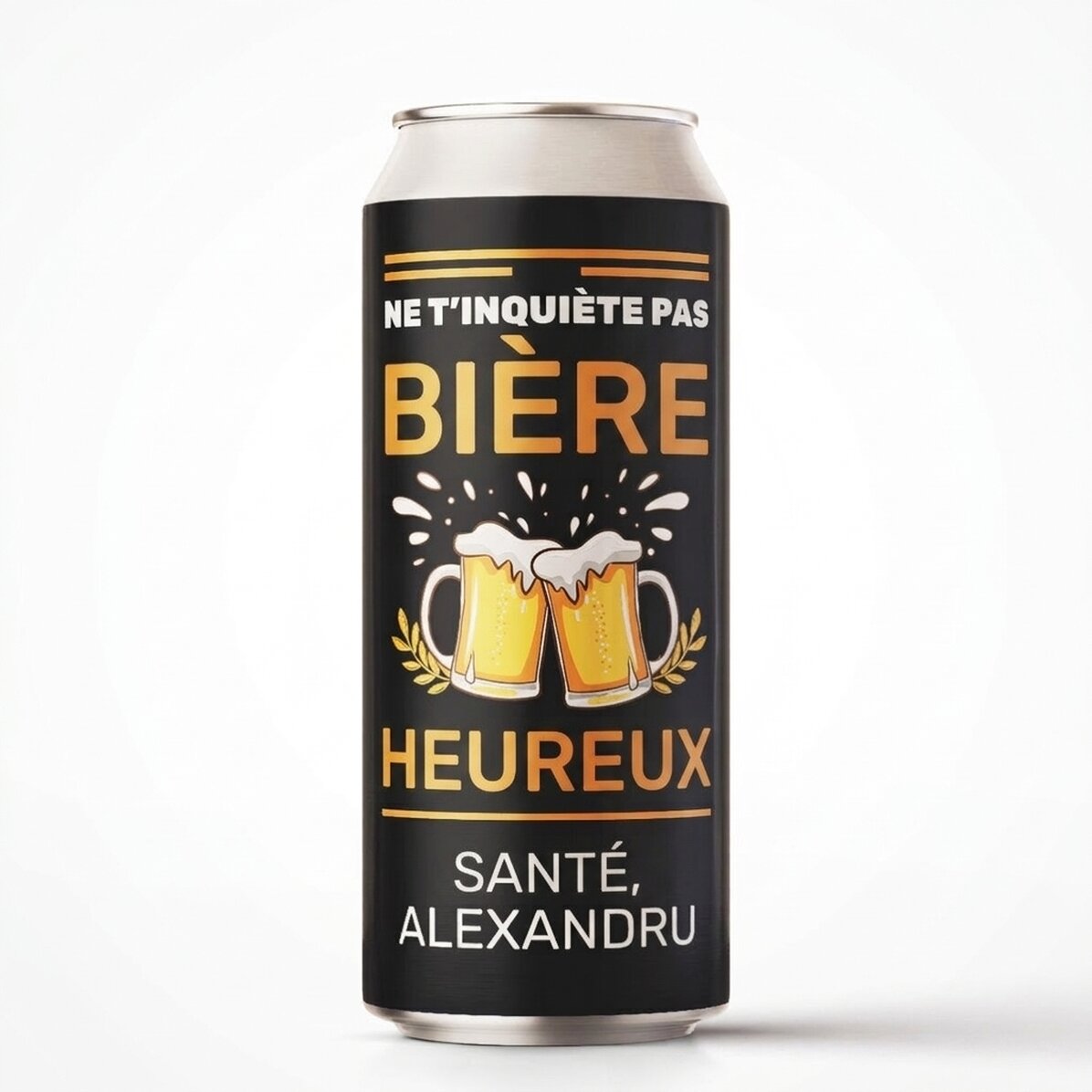 Bière en canette personnalisée avec un message - À ta santé !