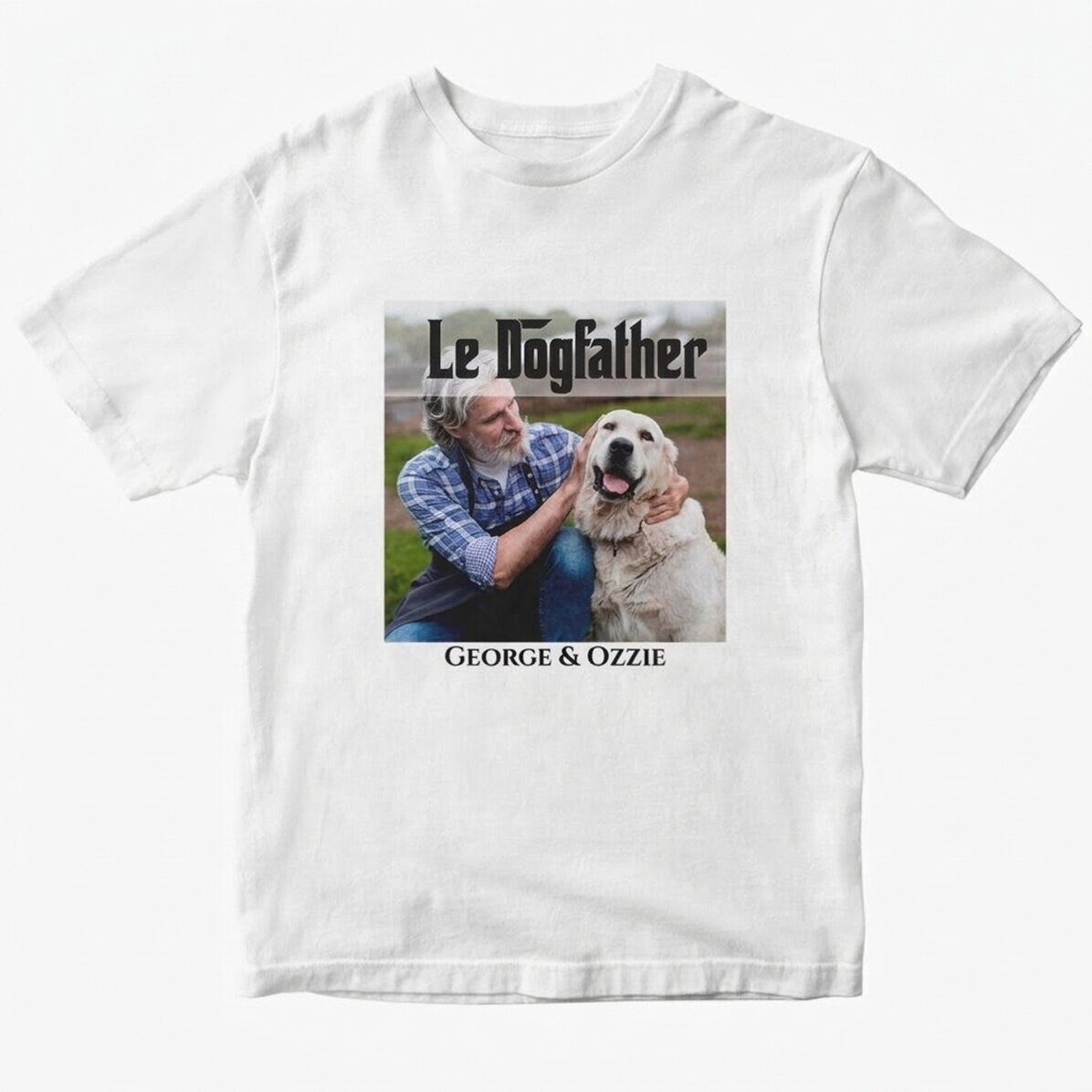 T-shirt en coton personnalisé avec un texte et une photo - The Dogfather