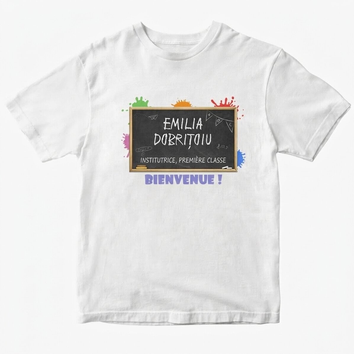 T-shirt en coton personnalisé avec un texte - Enseignante