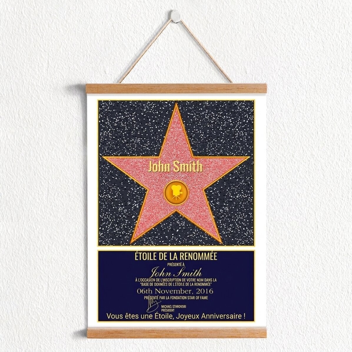 Affiche personnalisée avec accroche-vêtements - Star of Fame