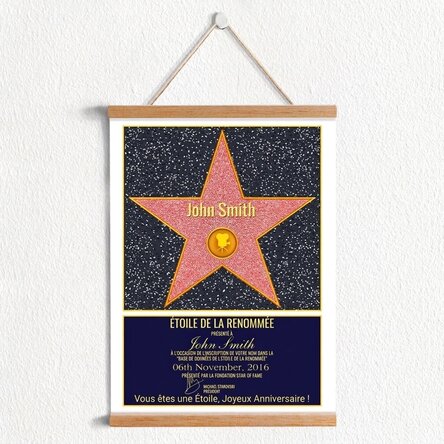 Affiche personnalisée avec accroche-vêtements - Star of Fame