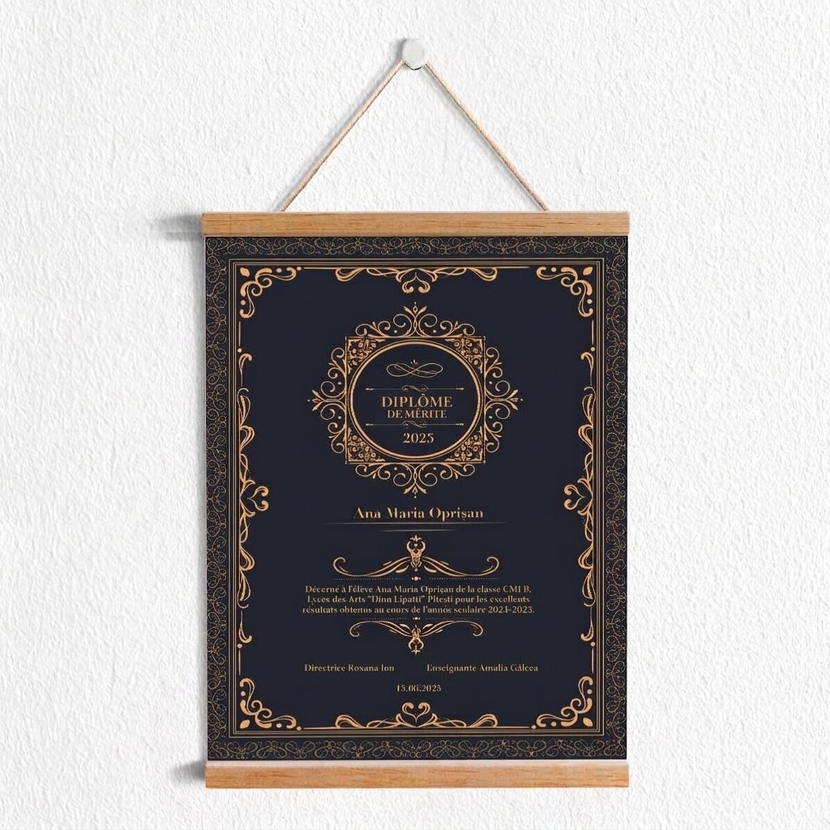 Affiche personnalisée avec accroche-vêtements - Diplôme
