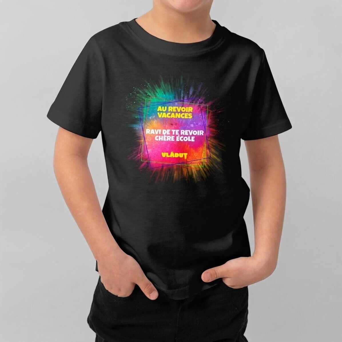 T-shirt en coton pour enfants personnalisé avec un texte - Splash