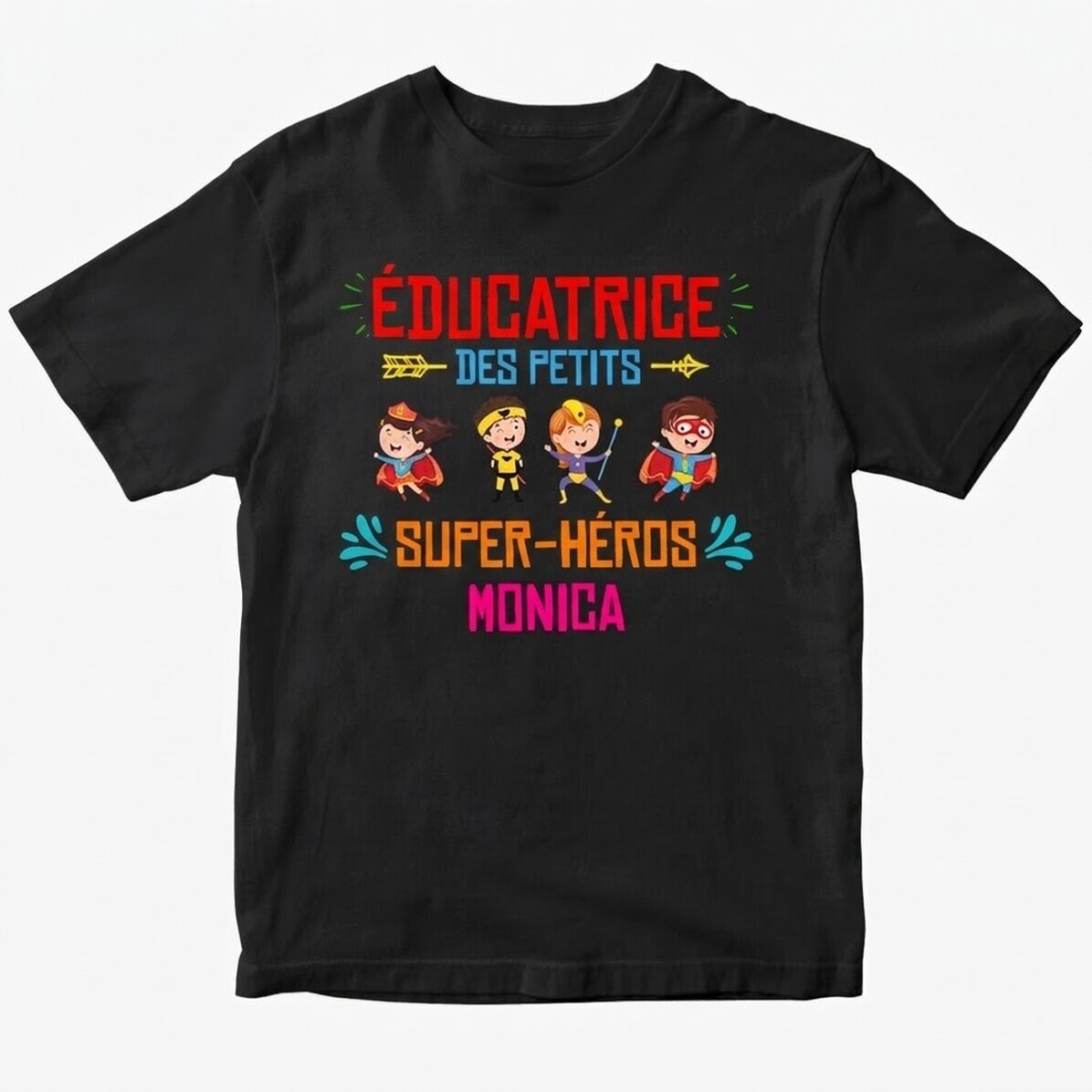 T-shirt en coton personnalisé avec inscription - L