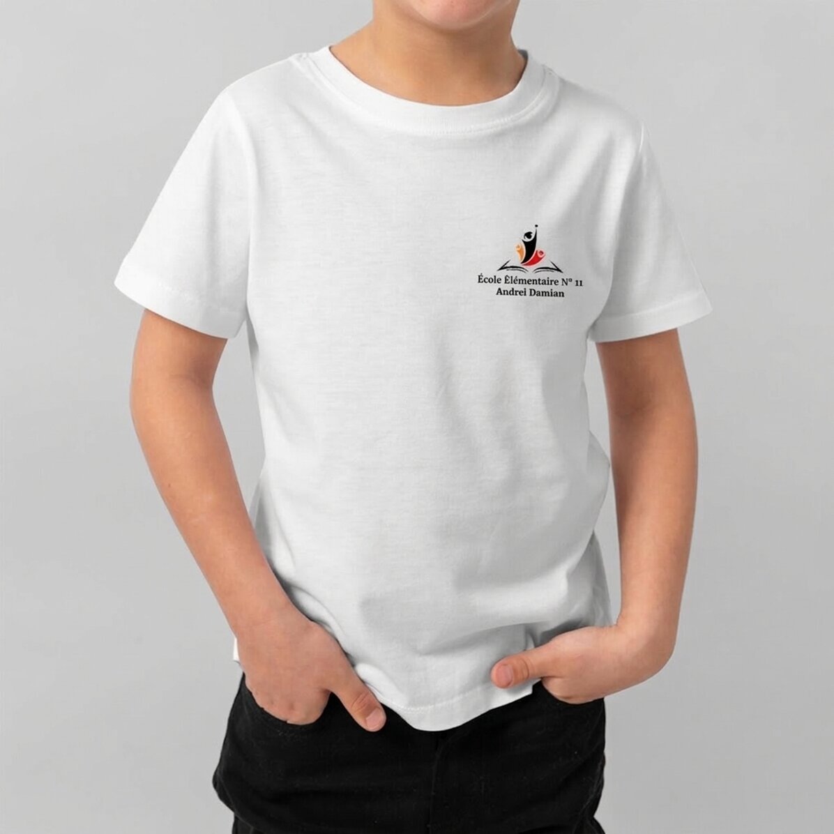 T-shirt en coton pour enfants, personnalisé avec le logo de l