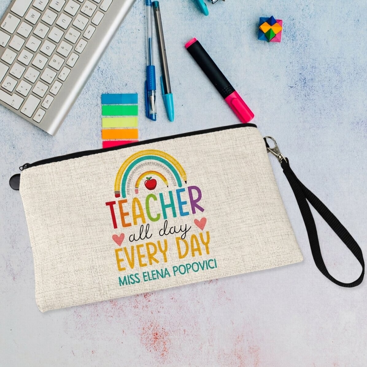 Kit pour enseignants personnalisé avec le texte « Teacher all day »