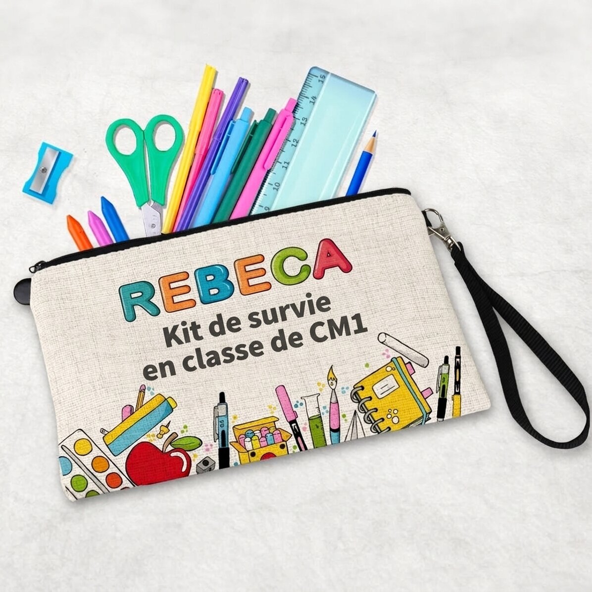 Trousse pour enfants personnalisée avec un texte - Kit pour l