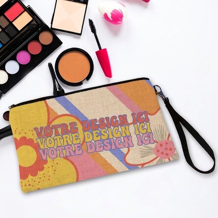 Trousse pour enfants personnalisée avec un texte - Fleurs rétro