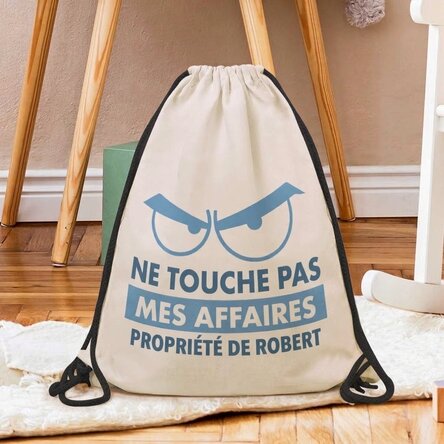 Sac à dos personnalisé avec prénom - « Ne touche pas à mes affaires »