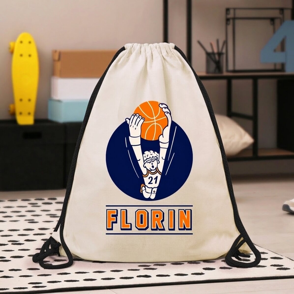 Sac à dos personnalisé avec prénom - Basket-ball