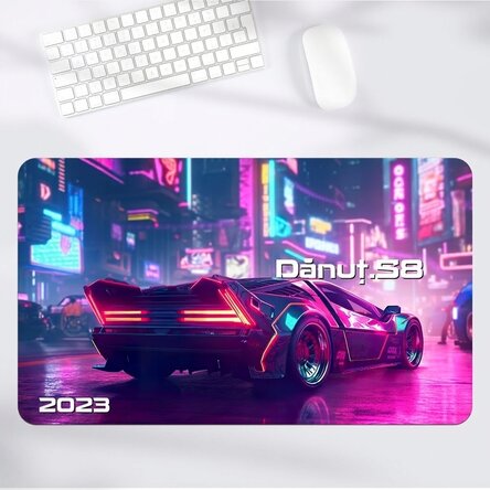 Tapis de souris XXL personnalisé avec texte - Cyberpunk