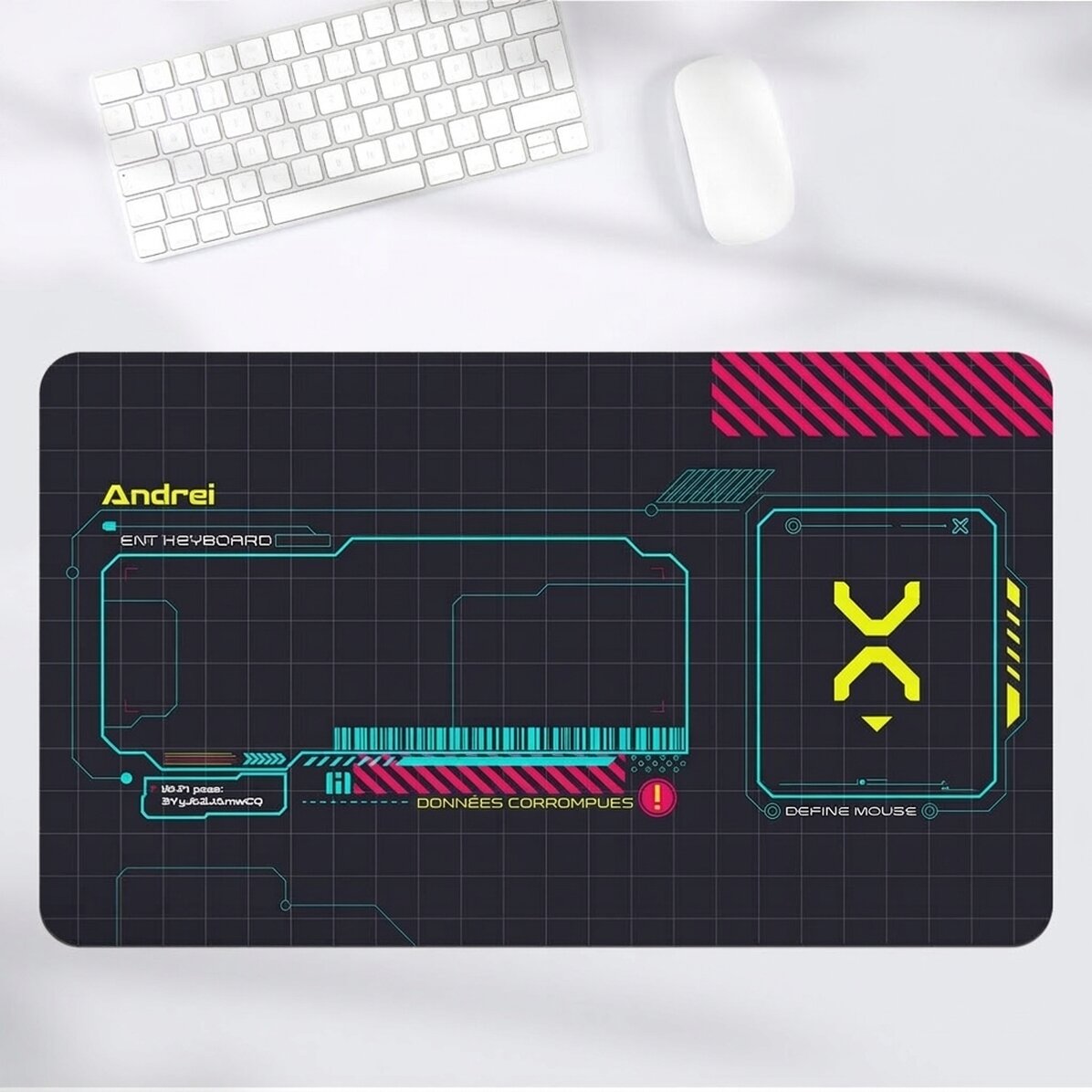 Tapis de souris XXL personnalisé avec texte - Gaming Sci-Fi