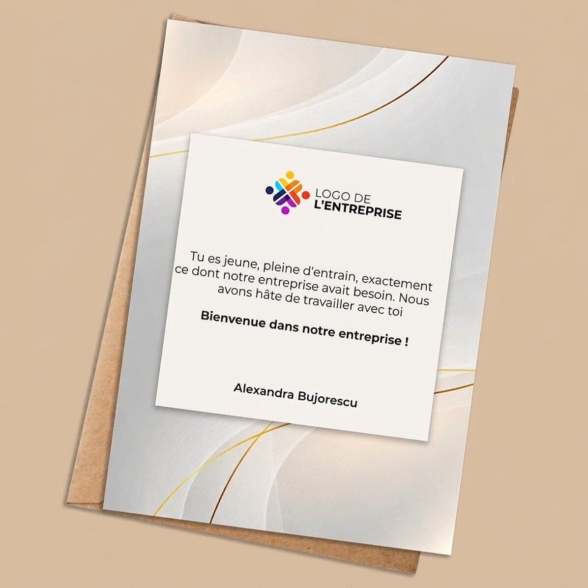 Carte personnalisée avec logo et texte - Welcome