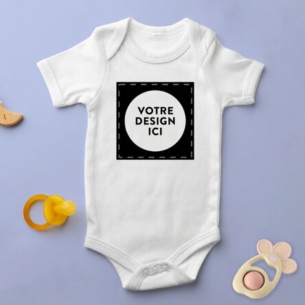 Body pour bébé personnalisé avec ton motif carré