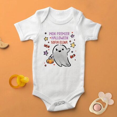Body pour bébé personnalisé avec son prénom - Premier Halloween