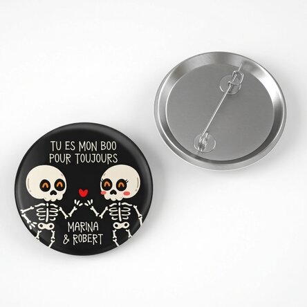 Badge personnalisé avec inscription - Couple d