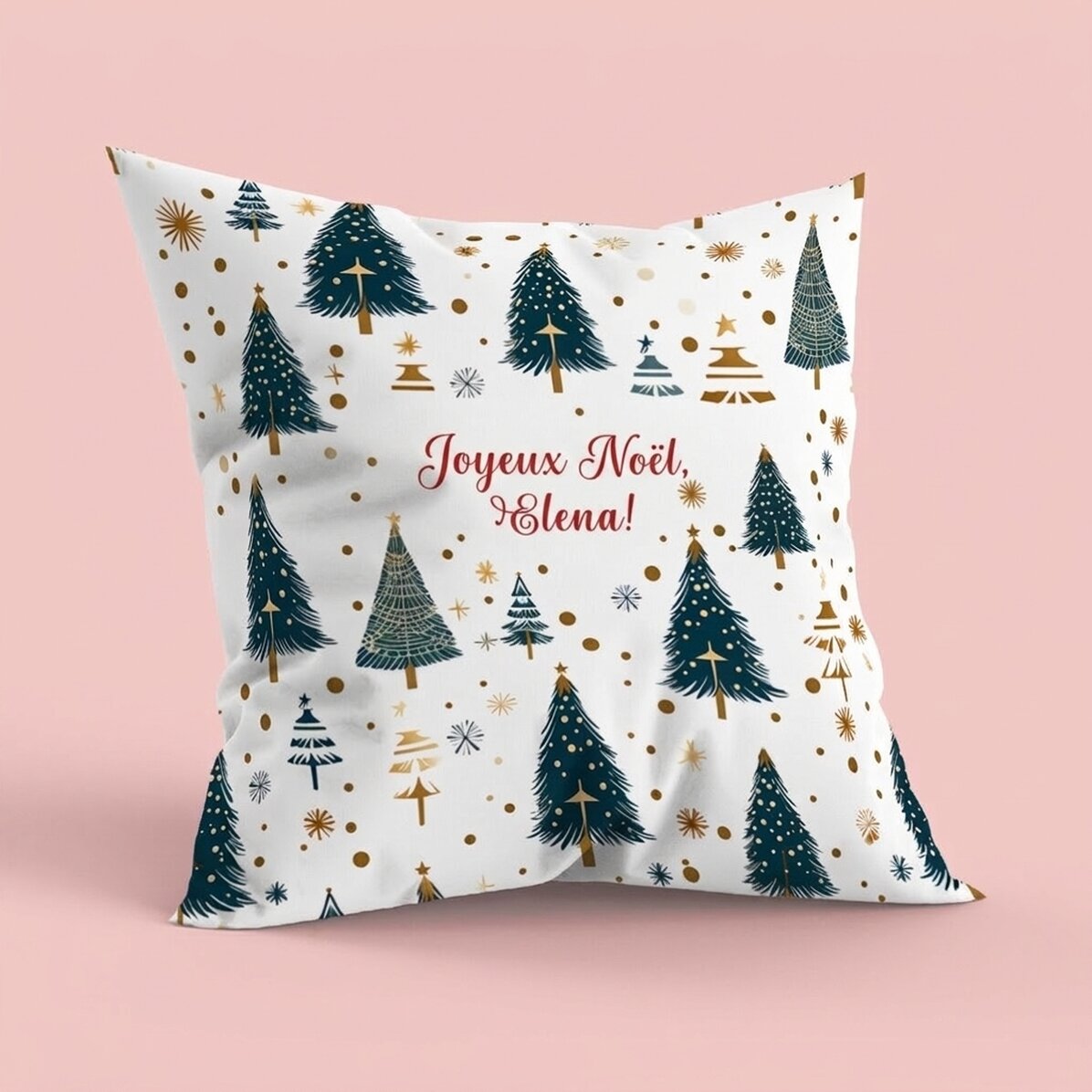 Coussin personnalisé avec message - Sapin de Noël