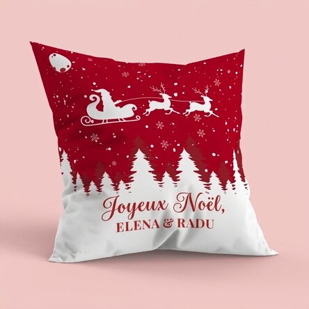 Coussin personnalisé avec message - Noël