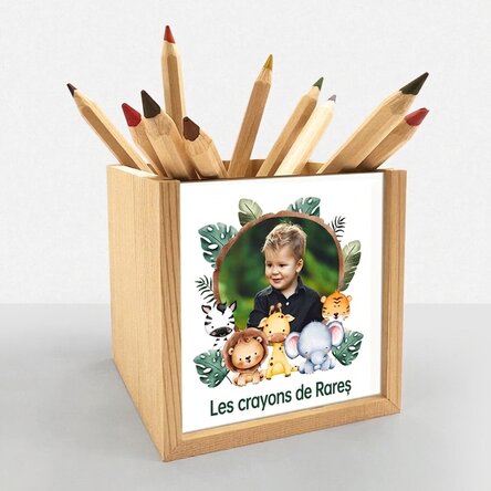 Porte-crayons personnalisé avec photo et texte - Animalute