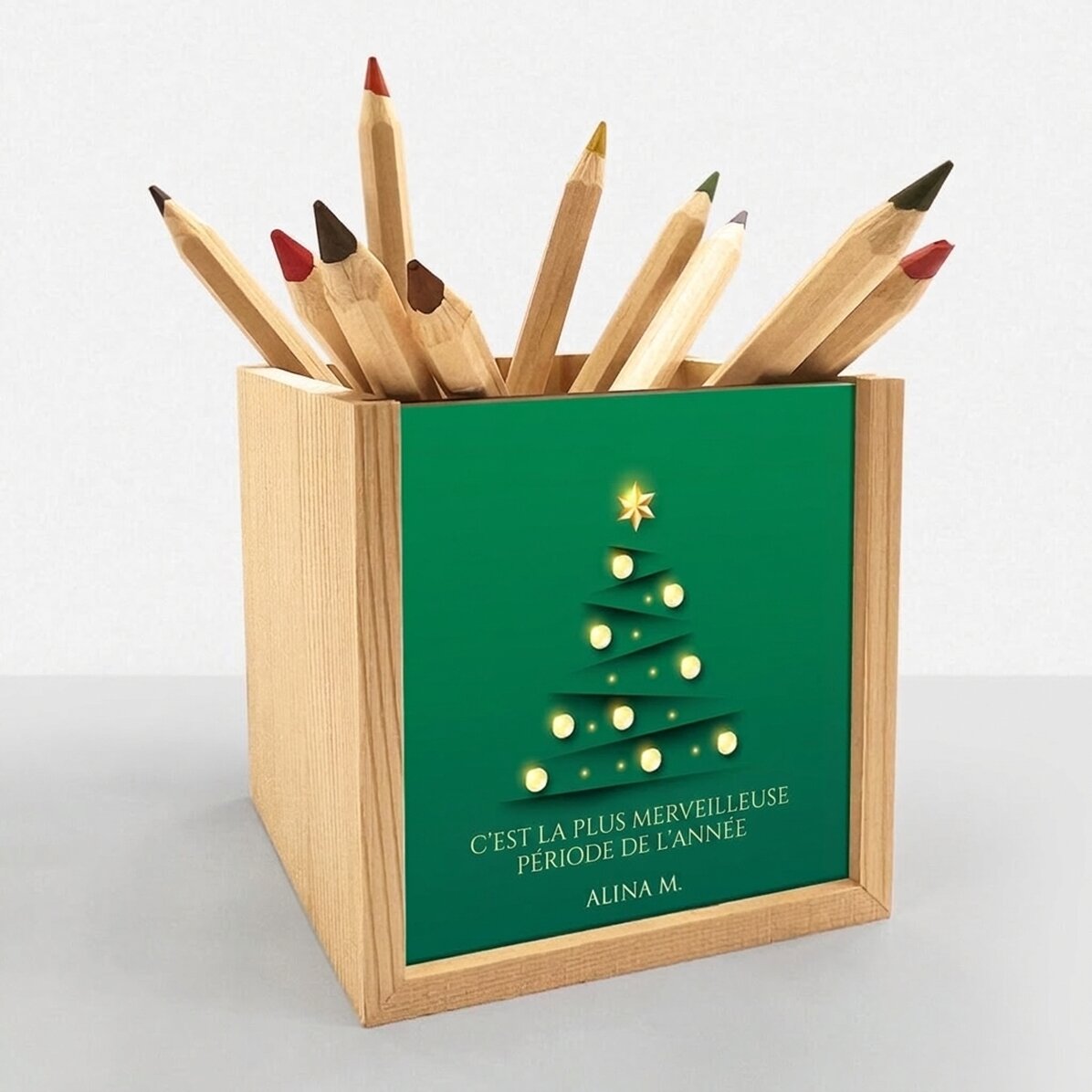 Porte-crayons personnalisé avec inscription - « The most wonderful time »