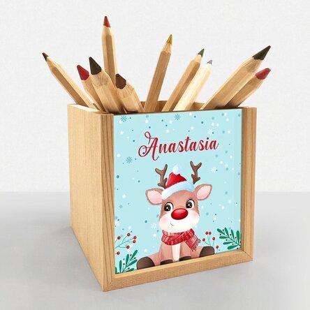 Porte-crayons personnalisé avec inscription - Winter time