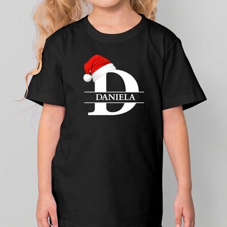T-shirt en coton pour enfants, personnalisé avec une initiale et un prénom - Noël