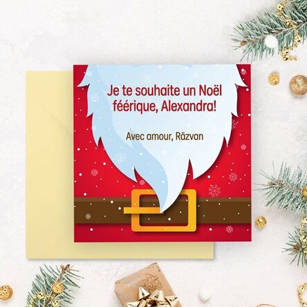 Carte carrée personnalisée avec message - Père Noël