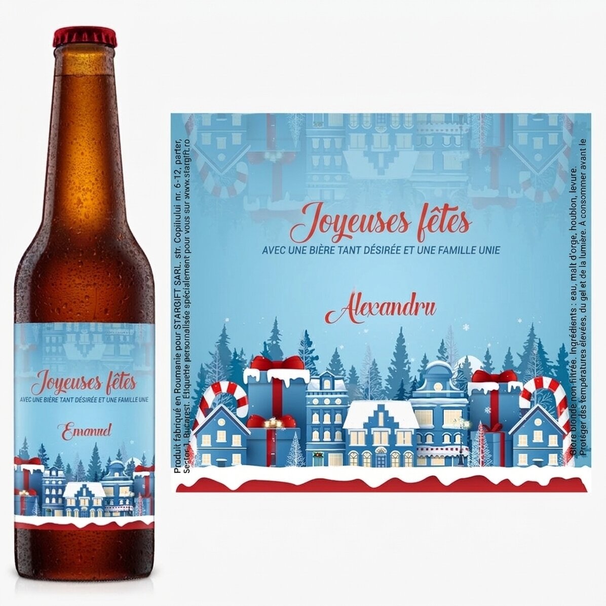 Bière personnalisée avec un texte - Christmas Town