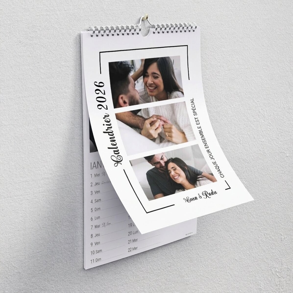 Calendrier personnalisé avec photos et message - Moments spéciaux