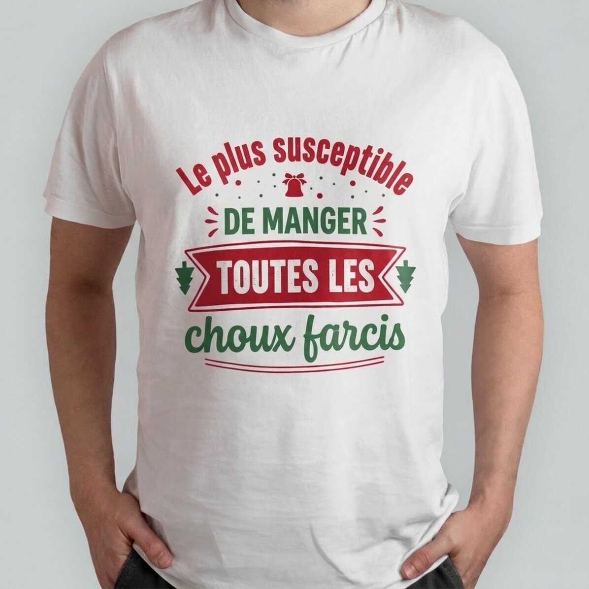 T-shirt en coton personnalisé avec inscription - « Most likely to eat »