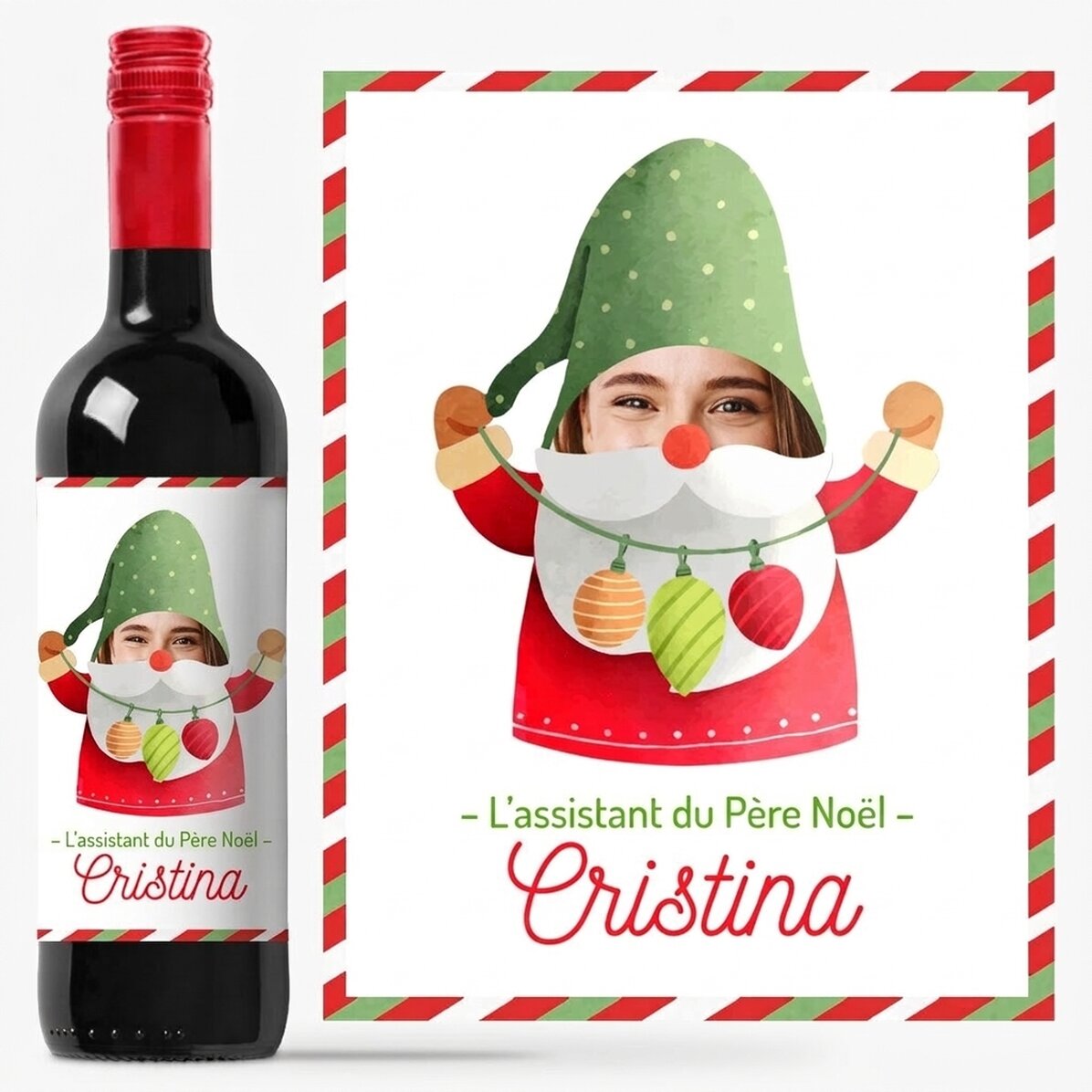 Vin personnalisé avec photo et message - L
