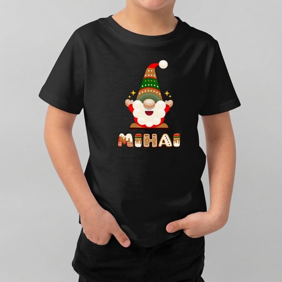 T-shirt en coton pour enfants, personnalisé avec un prénom