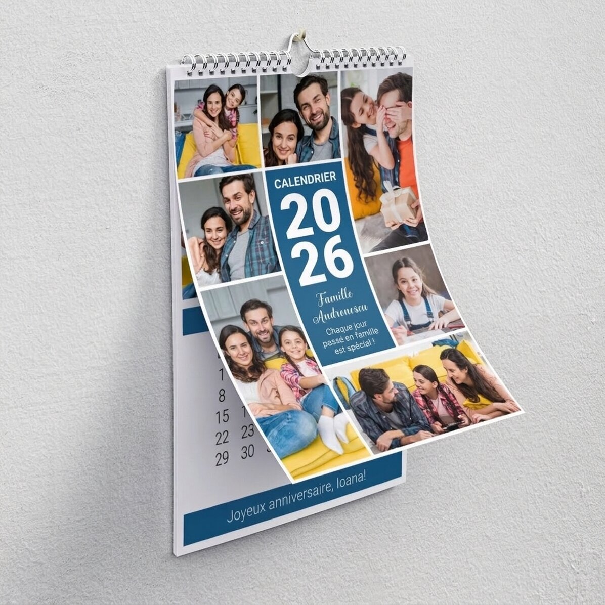 Calendrier personnalisé avec photos et message - Moments passés ensemble