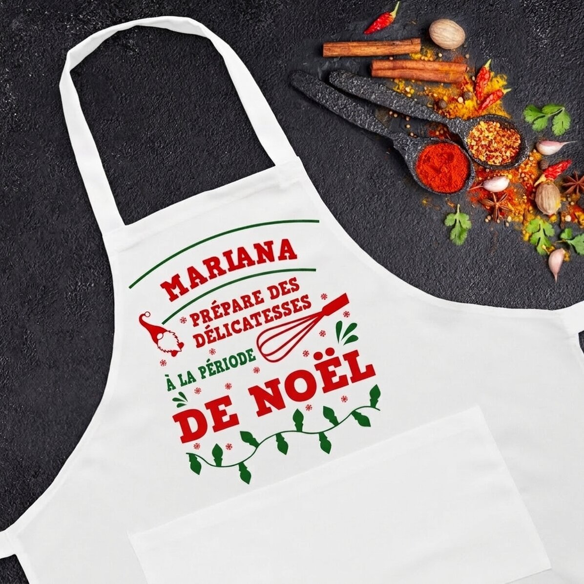 Assiette personnalisée avec inscription - Noël dans la cuisine