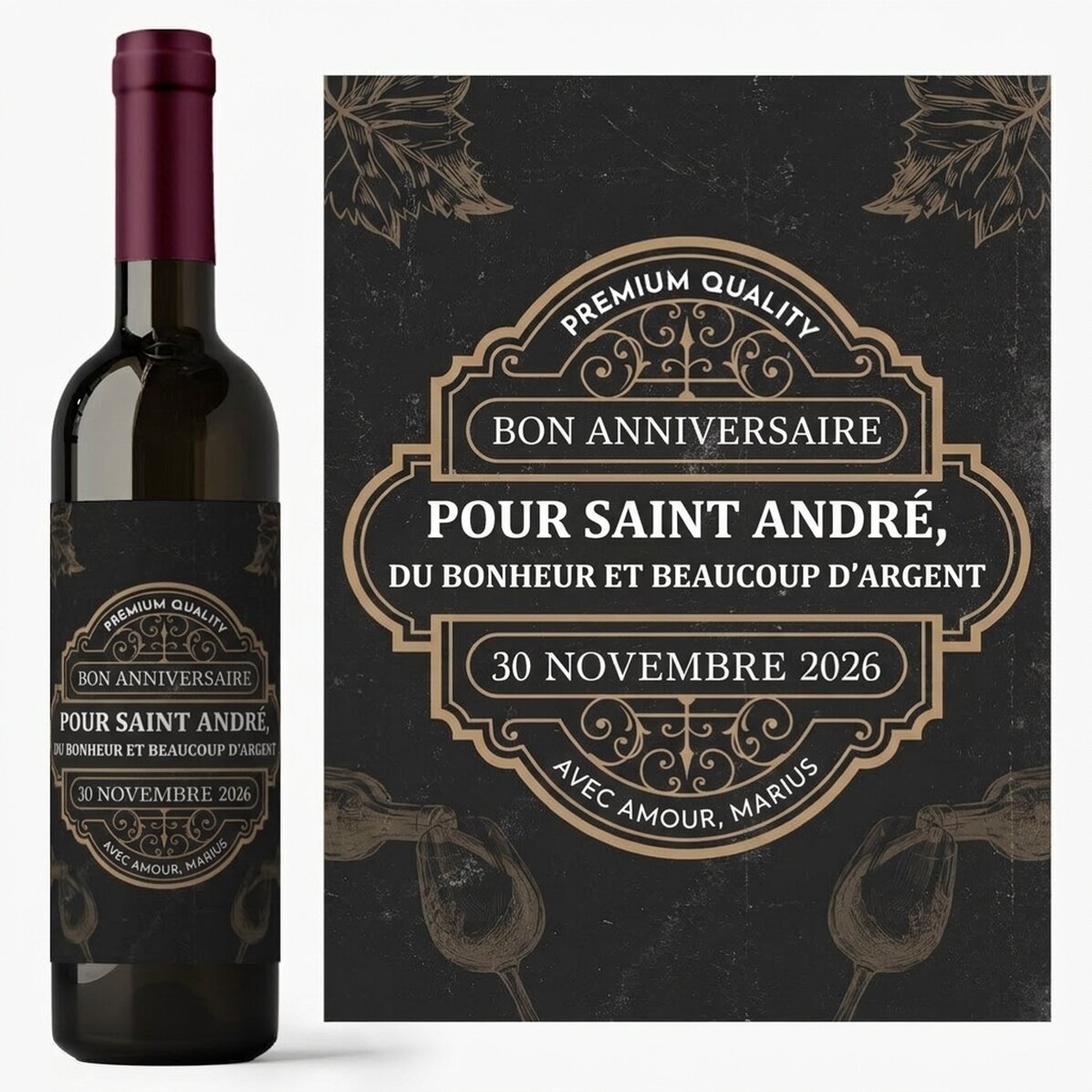 Vin personnalisé avec un message - Vintage Wine