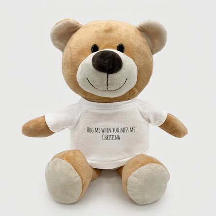 Plus personalised teddy bear with message