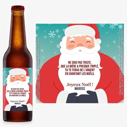 Bière personnalisée avec un texte - Père Noël