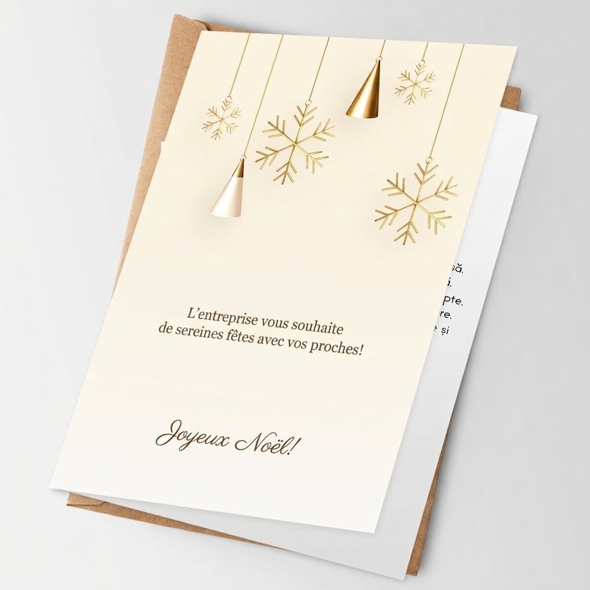 Carte de vœux personnalisée, recto-verso, avec texte et logo - Décorations