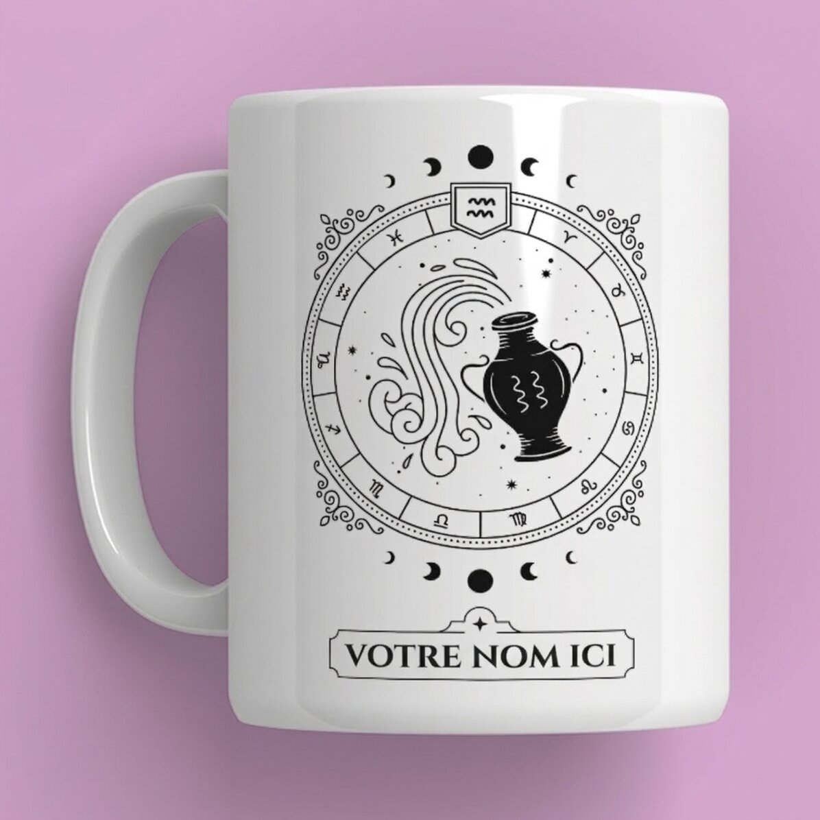 Tasse personnalisée avec prénom et signe du zodiaque - Signes du zodiaque