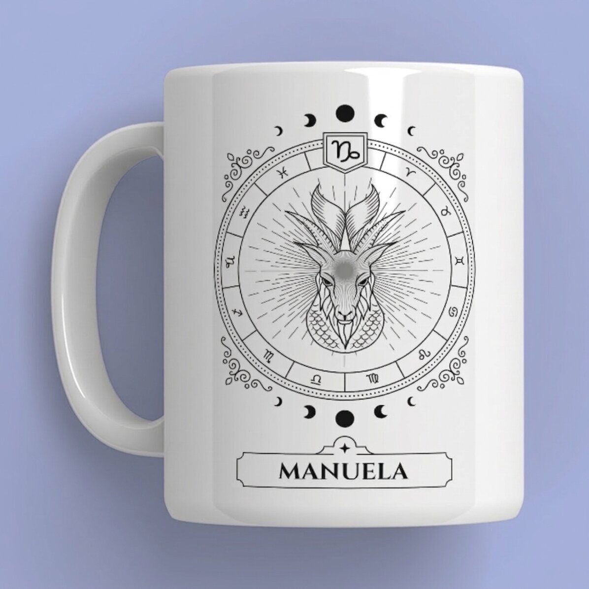 Tasse personnalisée avec prénom et signe du zodiaque - Capricorne