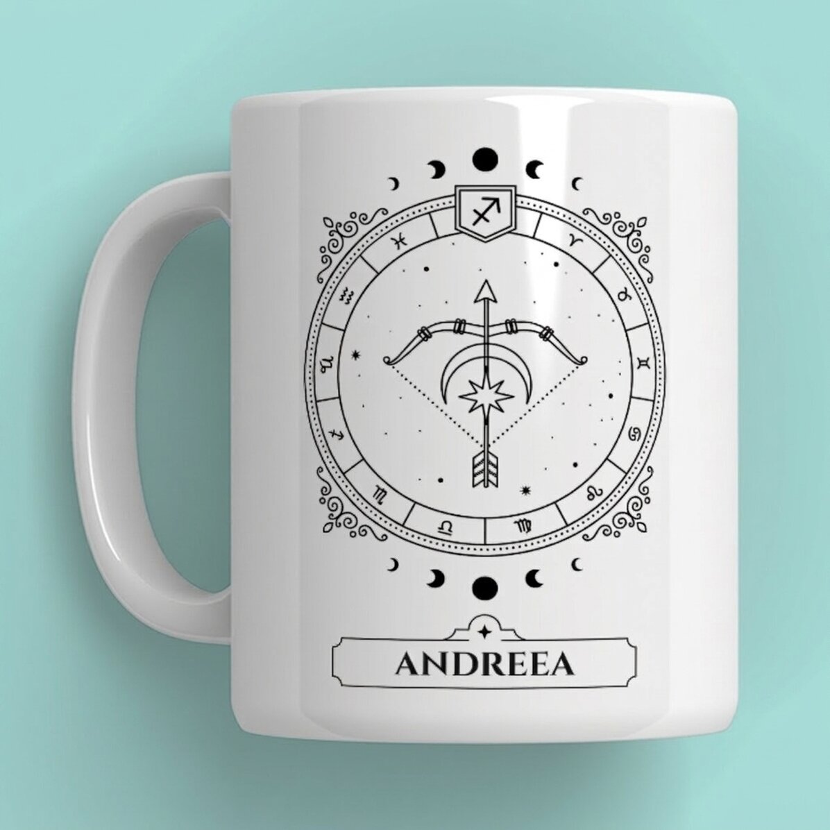 Tasse personnalisée avec prénom et signe du zodiaque - Sagittaire