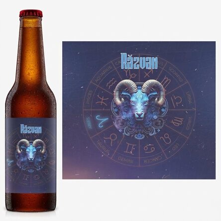 Personalised beer with name and zodiac sign - Aries