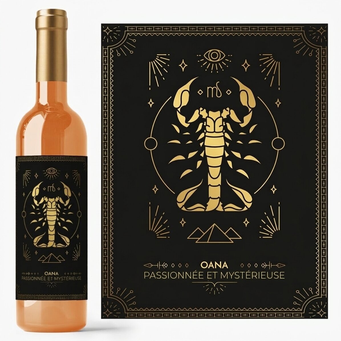 Vin personnalisé avec un message et un signe du zodiaque - Scorpion