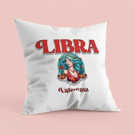 Personalised cushion with name and zodiac sign - Libra
