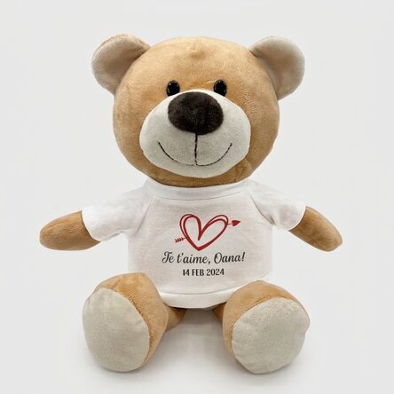 Plus : un ours en peluche personnalisé avec l'inscription « Je t'aime »