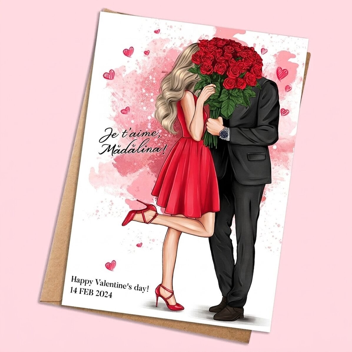 Carte personnalisée avec message - In love