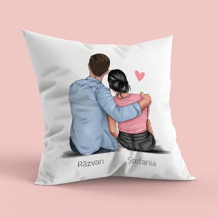 Coussin personnalisé avec prénom - Couple