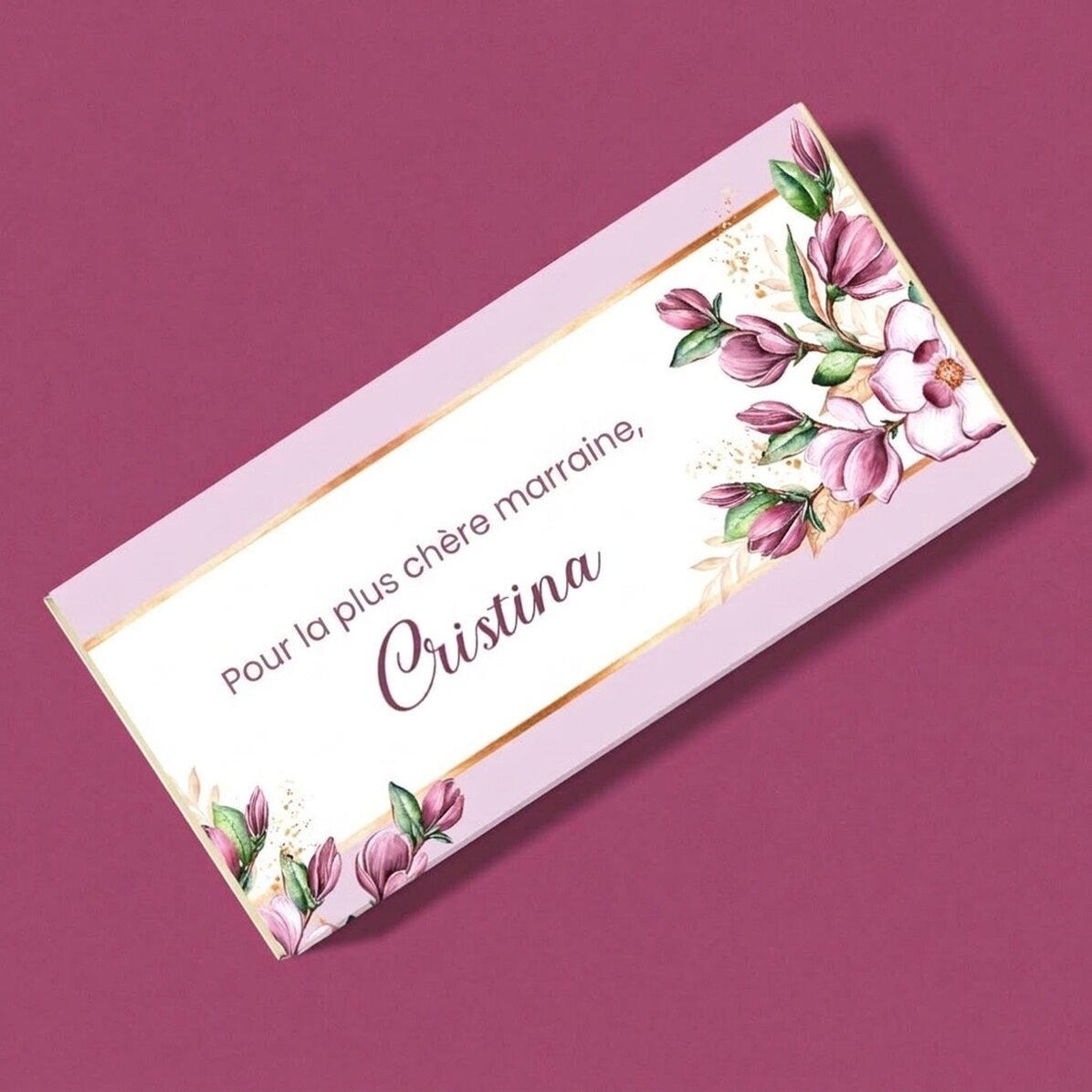 Chocolat personnalisé avec un nom et un message - Un beau printemps