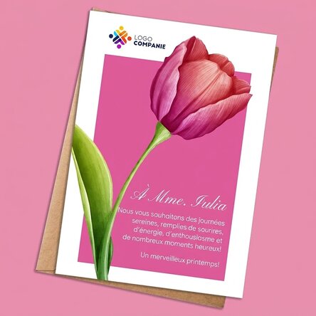 Carte personnalisée avec texte et logo - Printemps